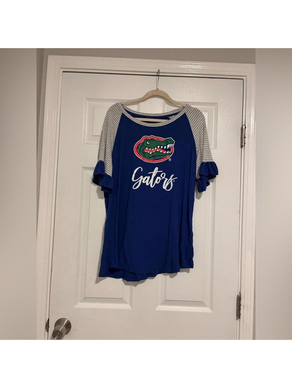 Florida Gators Women's Blue Ruffle Sleeve T-Shirt